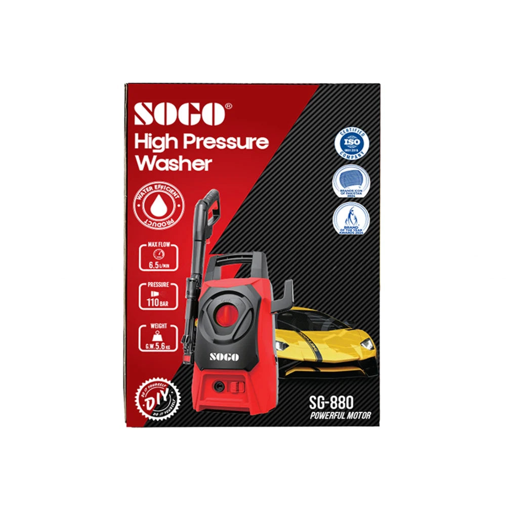 Sogo SG-880 High Pressure Car Washer 110 Bar Portable Cleaner