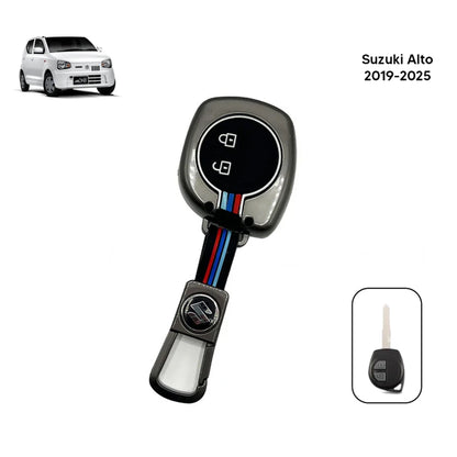 Suzuki Alto Metal Key Cover (2019-2026) – Premium Metallic Grey Case