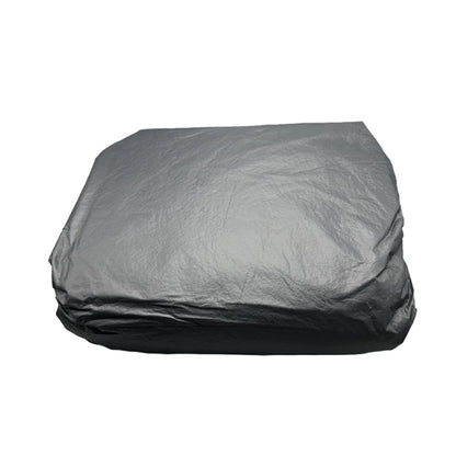 Folded gray non-woven waterproof car top cover with smooth creased surface