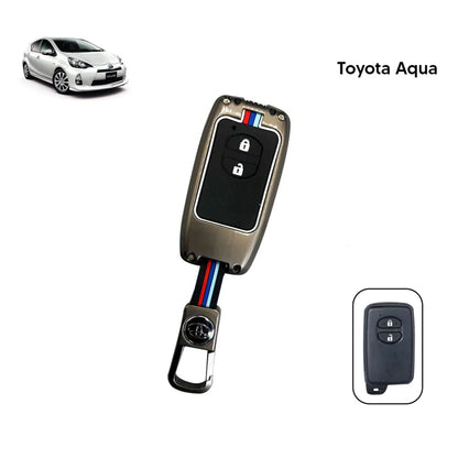 Toyota Aqua Metal Key Cover (2012-2021) – Premium Metallic Grey Case