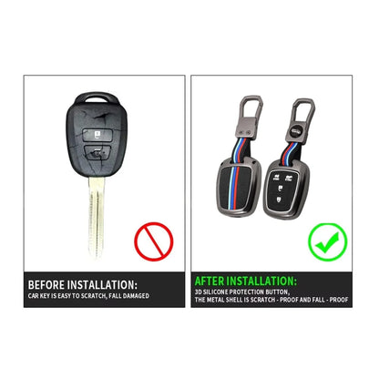 Toyota Fortuner Legender Metal Key Cover (2020-2026) – Premium Metallic Grey Case