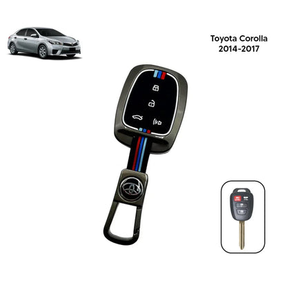 Toyota Corolla Metal Key Cover (2014-2017) – Premium Metallic Grey Case