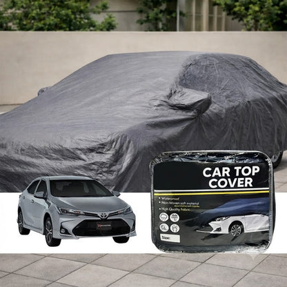 Gray waterproof non-woven car top cover for Toyota Corolla 2014-22, with label bag