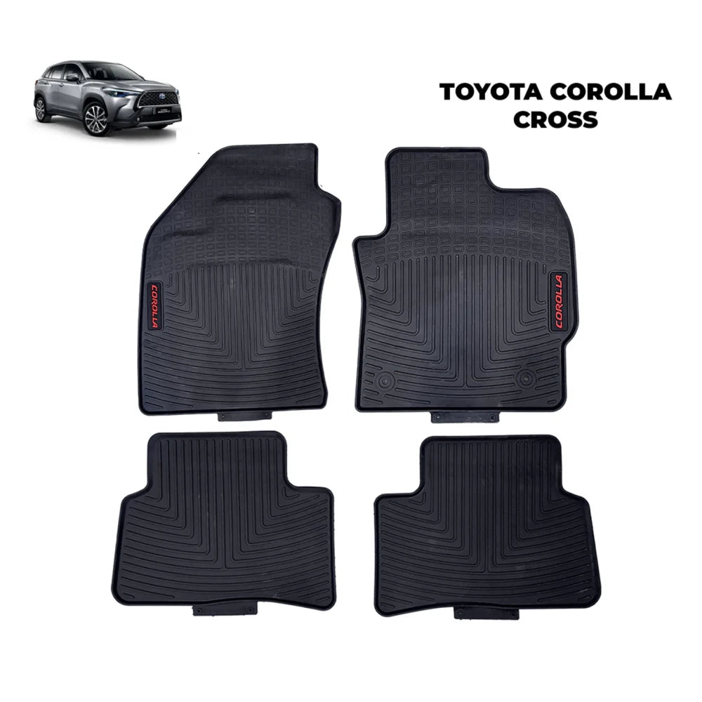 Toyota Corolla Cross 2022-2024 Rubber Floor Mats Black