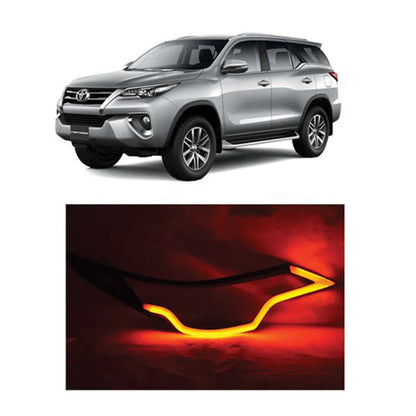 Toyota Fortuner LED Headlamp Cover Black 2016-19 ABS Guard