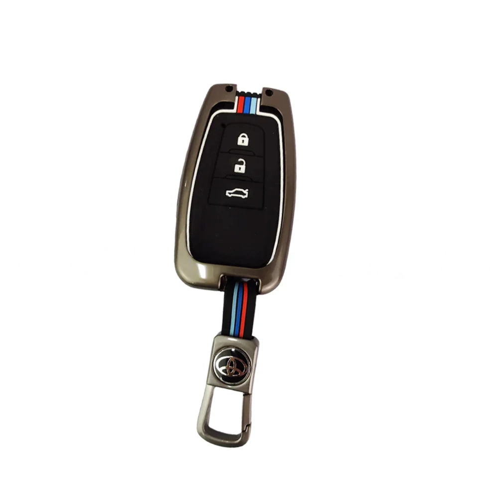 Toyota Fortuner Metal Key Cover (2016-2021) – Premium Metallic Grey Case
