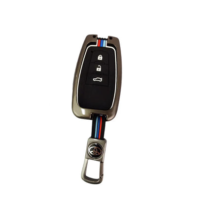 Toyota Fortuner Metal Key Cover (2016-2021) – Premium Metallic Grey Case