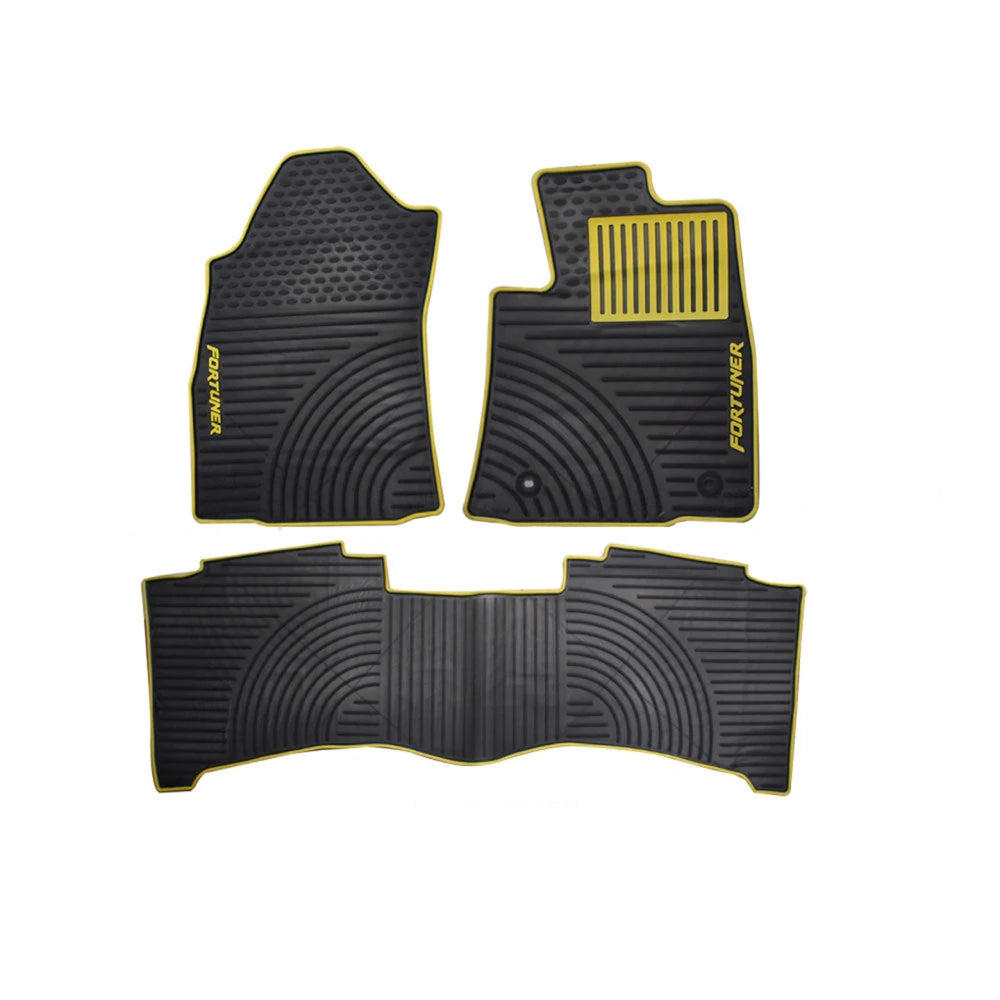 Toyota Fortuner 2016-20 PVC Rubber Floor Mats Black 3pc