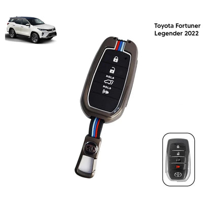 Toyota Fortuner Legender Metal Key Cover (2020-2026) – Premium Metallic Grey Case