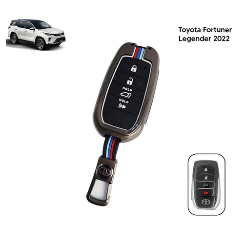 Toyota Fortuner Legender Metal Key Cover (2020-2026) – Premium Metallic Grey Case
