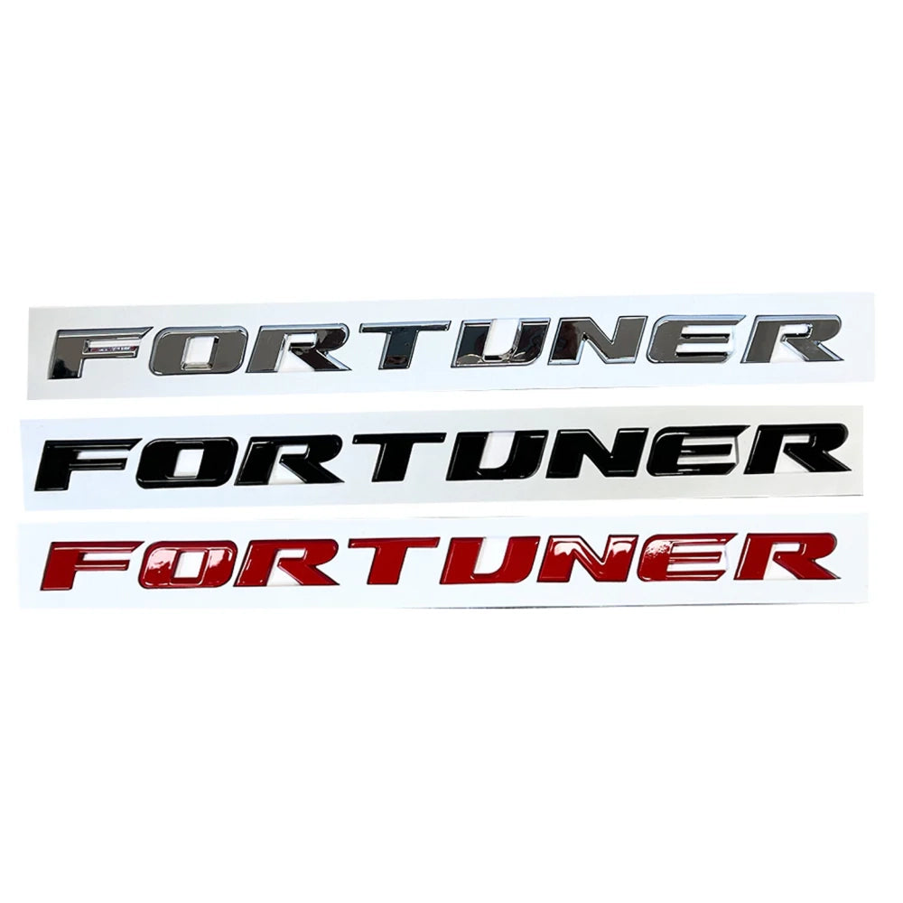 Toyota Fortuner 3D Letters Hood Emblem Logo Decal Black