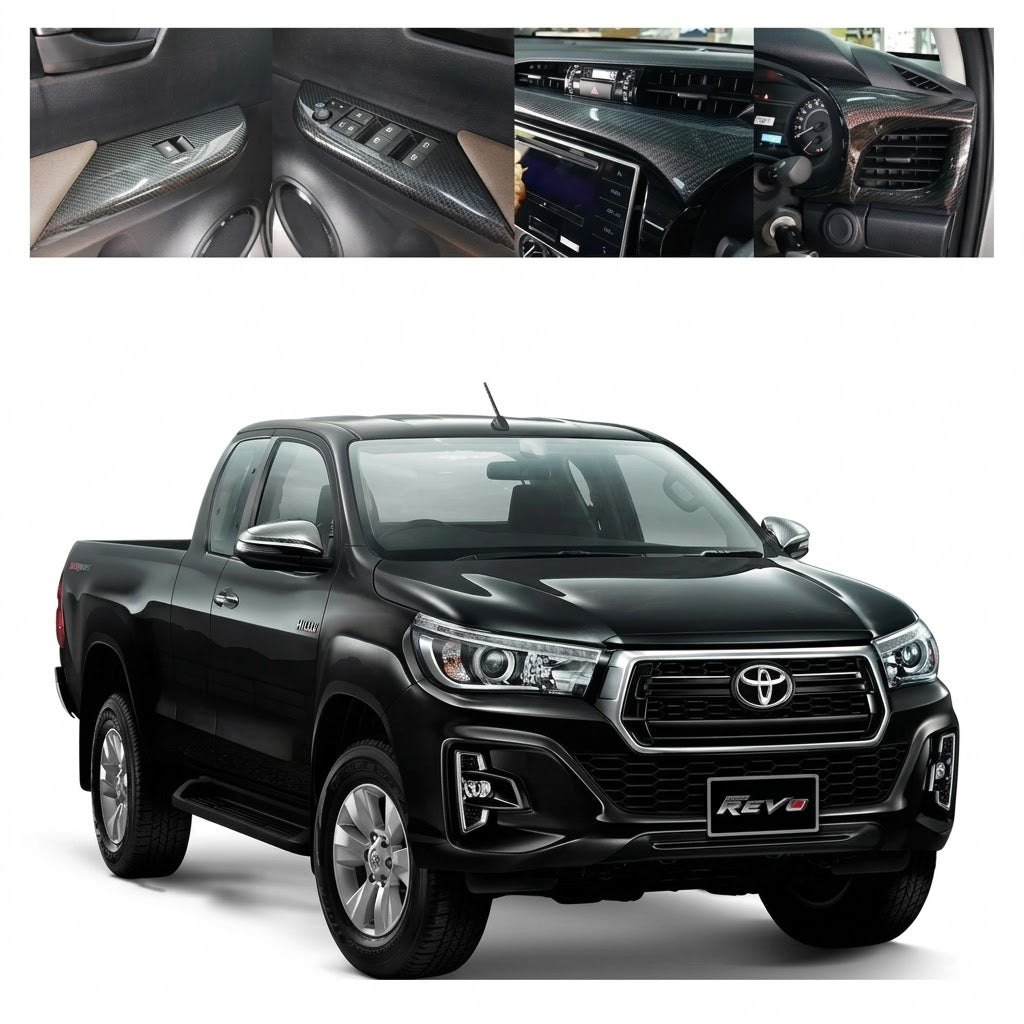 Toyota Hilux Revo Interior Carbon Fiber 3D Trim Set 2016-20