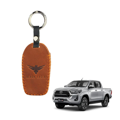 Toyota Hilux Revo Leather Key Cover – Premium Brown Case