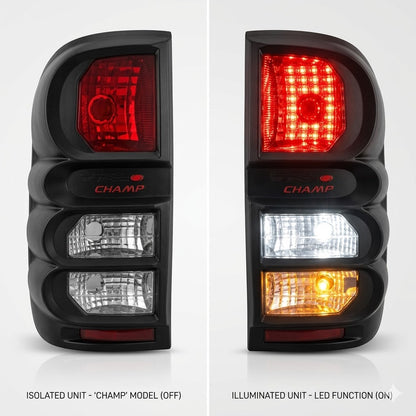 Toyota Hilux Vigo Champ Tail Light Cover Black 2012 ABS