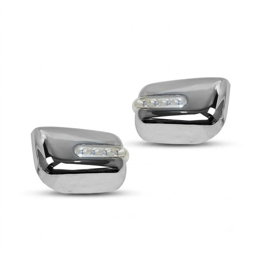 Chrome side mirror LED covers, pair with clear light bulbs