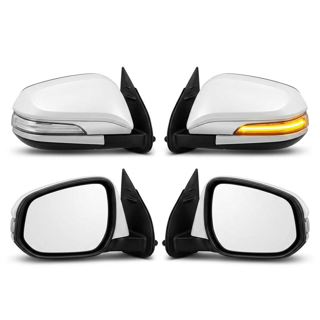 Toyota Hilux Vigo Side Mirror Cover Chrome With LED Light