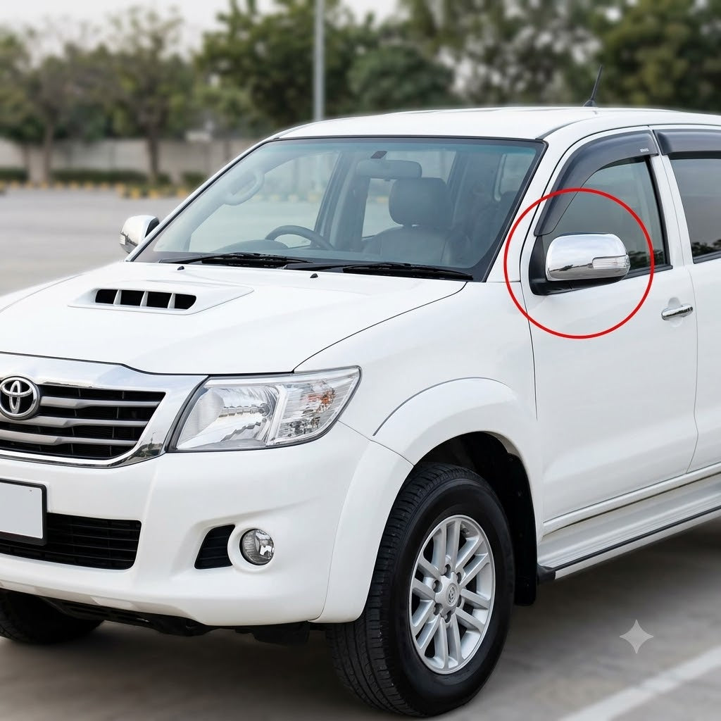 Toyota Hilux Vigo Side Mirror Cover Chrome With LED Light