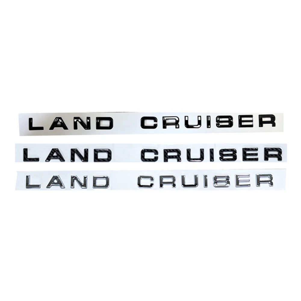Toyota Land Cruiser 3D Letters Bonnet Emblem Decal Black