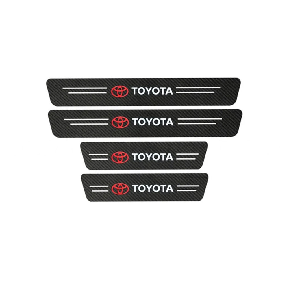Toyota Logo Car Door Floor Panel Guard Carbon Fiber Black