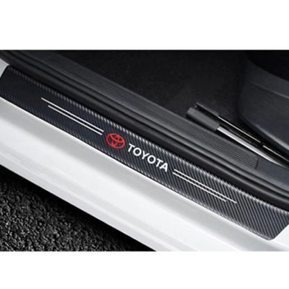 Toyota Logo Car Door Floor Panel Guard Carbon Fiber Black