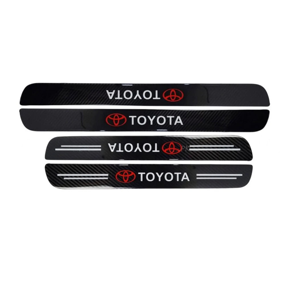Toyota Logo Carbon Fiber Sill Protector Car Door Scuff Guard