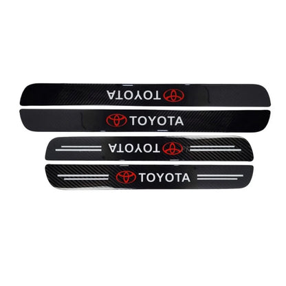 Toyota Logo Carbon Fiber Sill Protector Car Door Scuff Guard