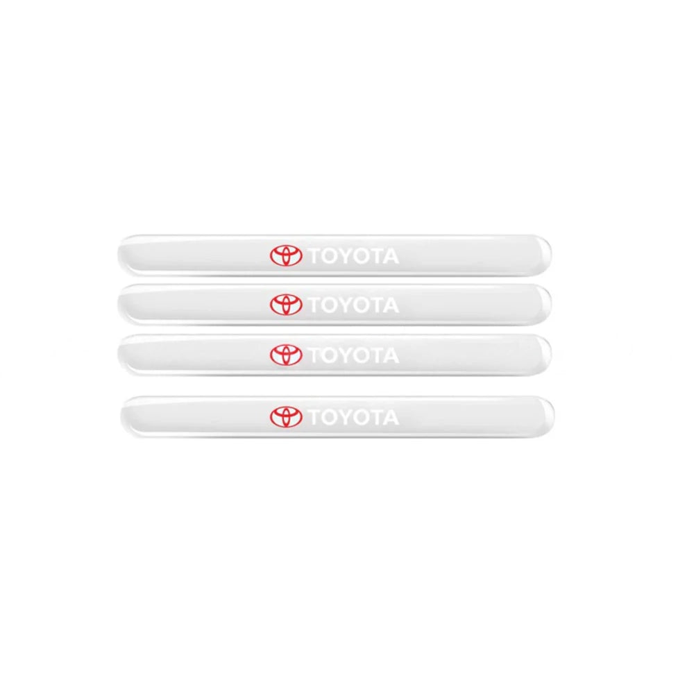 Toyota Logo Rubber Door Handle & Mirror Protector Transparent 4 Pcs