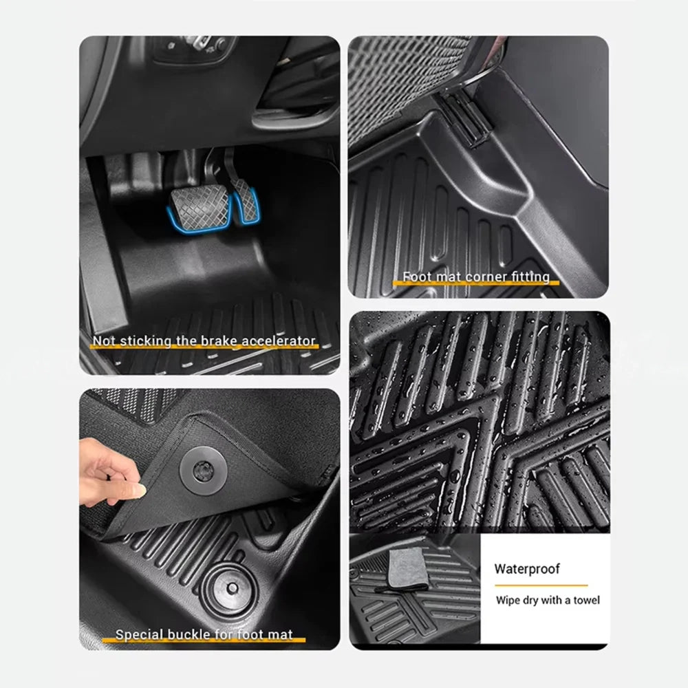 Toyota Yaris Hatchback TPE Floor Mats Premium Black