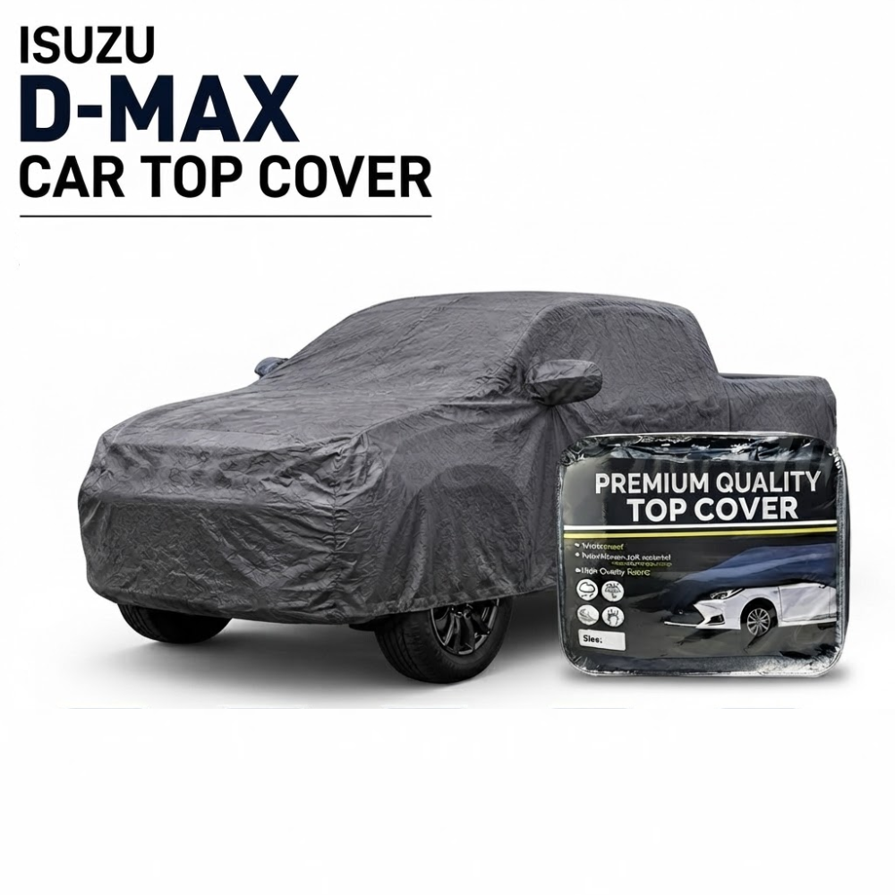 Isuzu D-Max non-woven top cover, gray waterproof car cover with tie straps