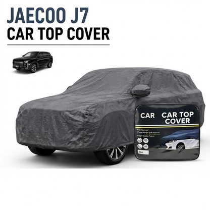 Gray waterproof non-woven car top cover with elastic hem and cinch straps