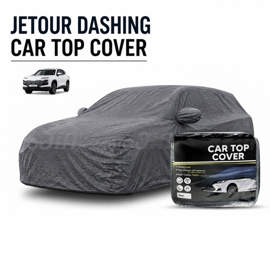 Dark gray car top cover with a dome-shaped roof fit