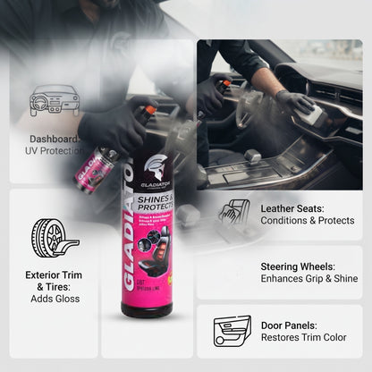Gladiator Shines &amp; Protects — Multi-Surface Detailing Spray + Microfiber
