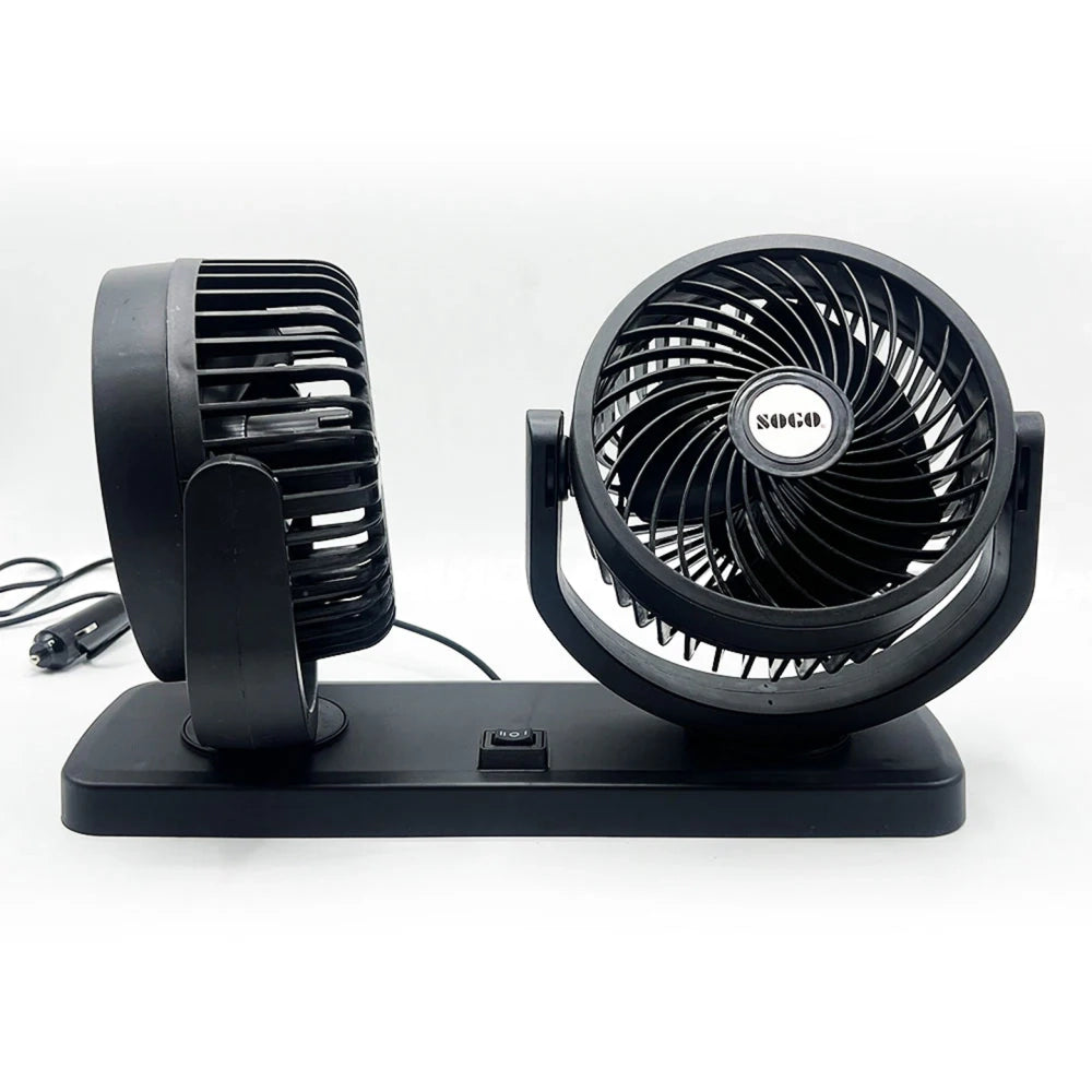 SOGO Double Head Large Powerful Fan Breeze 12V